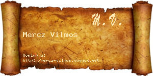 Mercz Vilmos névjegykártya